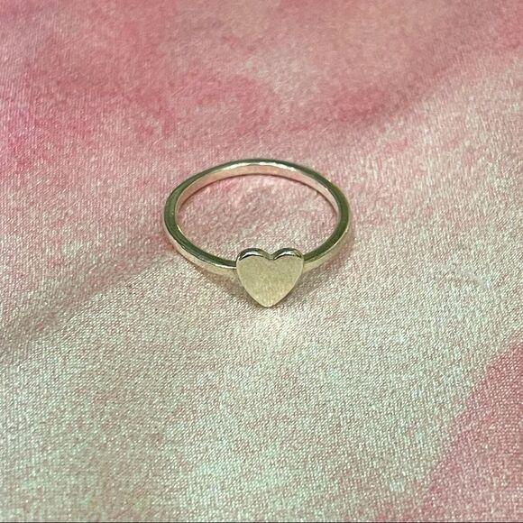 VERAMEAT HEART FILLED IN Sterling silver Ring Stackable Designer Valentine’s Day - Picture 6 of 8